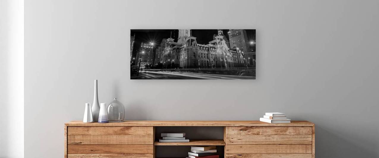 philadelphia city hall at night JFK plaza  panora by Black And White