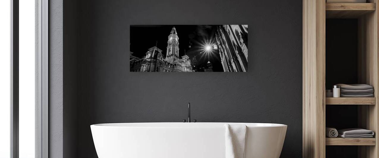 philadelphia city hall NE corner  panoramic 2242 by Black And White