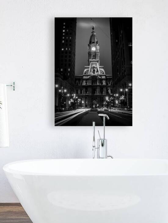 philadelphia city hall on centre square  vertical by Black And White