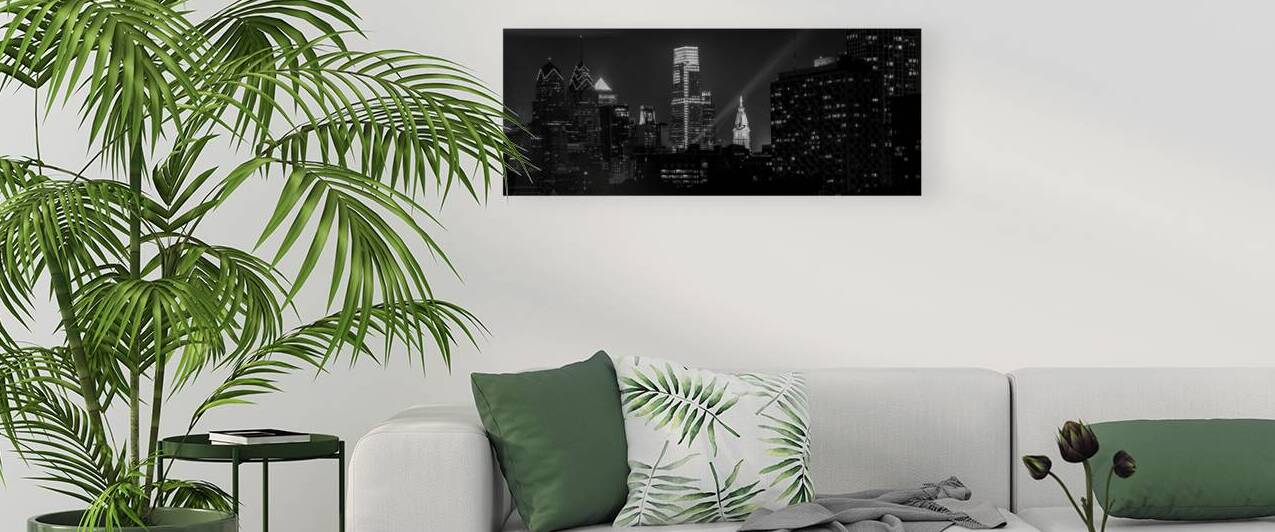 philadelphia skyline at night headhouse square  p by Black And White