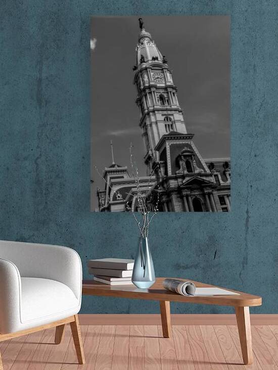 tight shot philadelphia city hall  vertical 2960 by Black And White