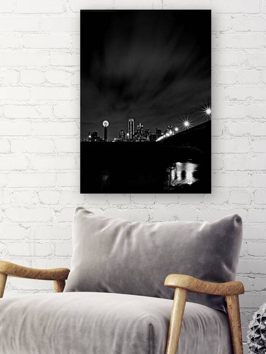 dallas skyline from trinity riverbed  vertical 79 by Black And White
