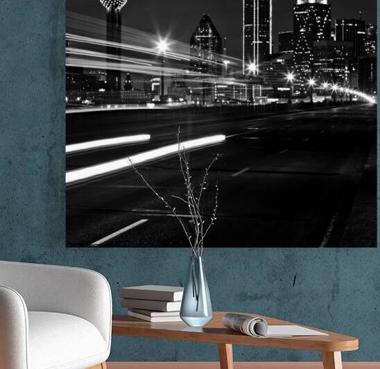 dallas skyline at night  square 2116 Bus 13k by Black And White