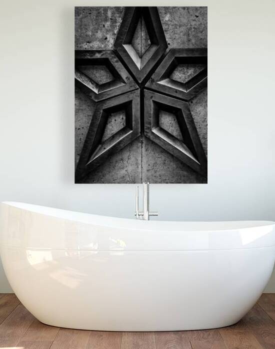 dallas star at city hall  vertical 2119 OCD 13k.j by Black And White