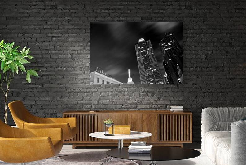 comerica building at night  horizontal 771 Comeri by Black And White