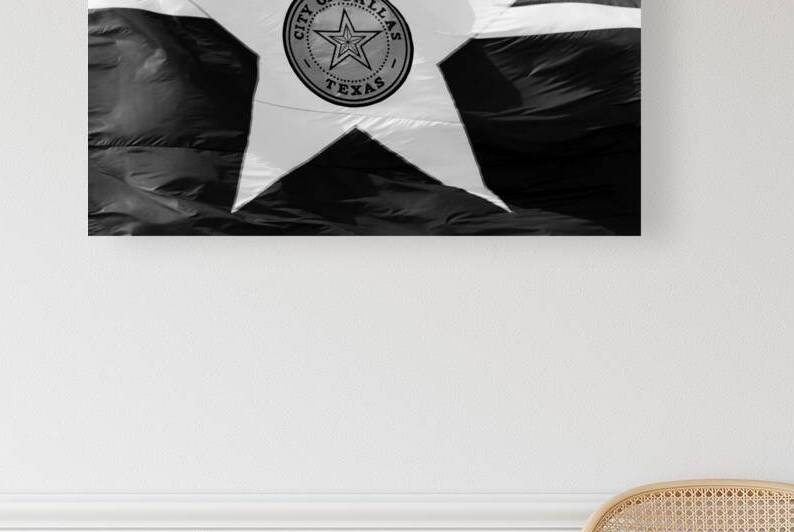 city of dallas flag city hall  horizontal 769 Cit by Black And White