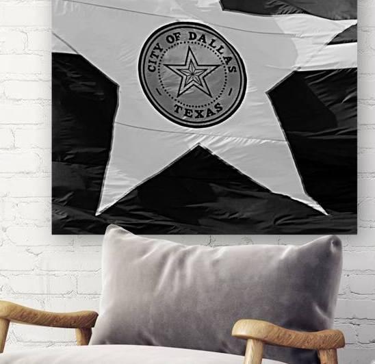 city of dallas flag city hall  square 769 Cityof by Black And White