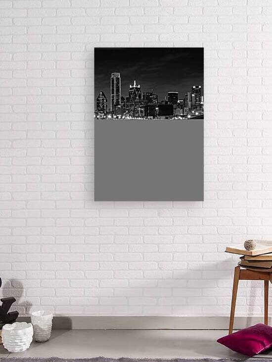 dallas tx skyline trinity river floodplain  verti by Black And White