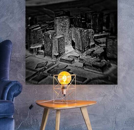 miniature dallas skyline  square 781 LittleD 13k. by Black And White
