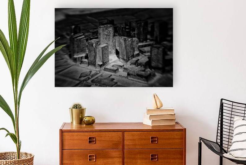 miniature dallas skyline  horizontal 781 LittleD by Black And White