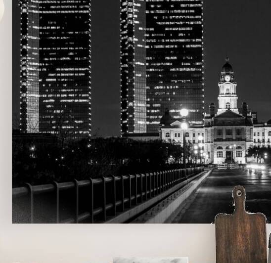 fort worth texas skyline at night  square 825 Wel by Black And White