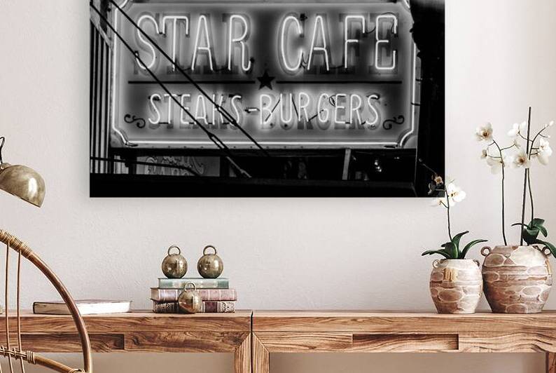 star cafe at night  horizontal 2127 Cafe 13k by Black And White