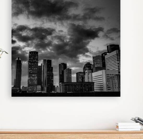 downtown houston texas skyline  square 3273 Dusk by Black And White