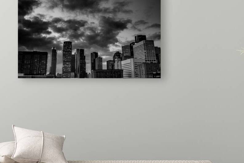 downtown houston texas skyline  horizontal 3273 D by Black And White