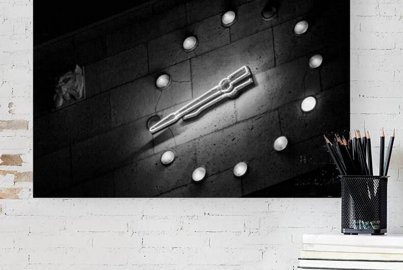 clock face on houston city hall  horizontal 925 F by Black And White