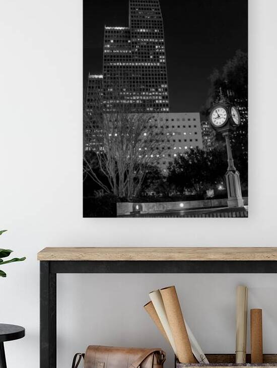 downtown houston sweeney clock  vertical 3281 Swe Reproduction