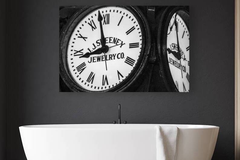jj sweeney clock downtown houston  horizontal 327 by Black And White