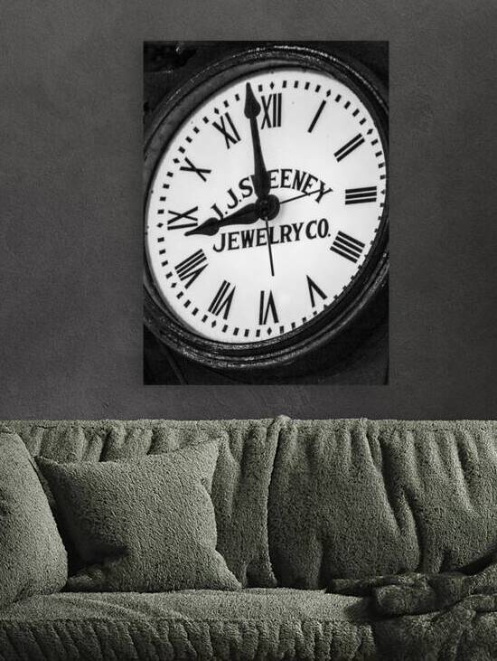jj sweeney clock downtown houston  vertical 3275 by Black And White