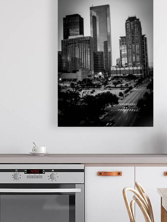 houston texas skyline  vertical 3277 Leeland 13k. by Black And White