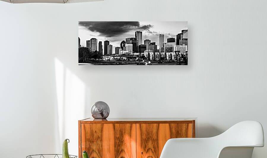 traffic into downtown houston texas  panoramic 32 by Black And White