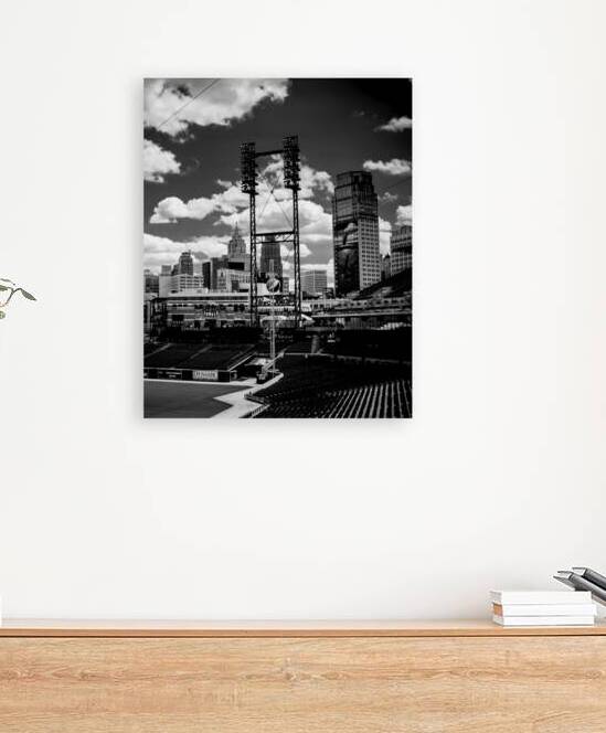 comerica park detroit skyline  vertical 557 Jungl by Black And White