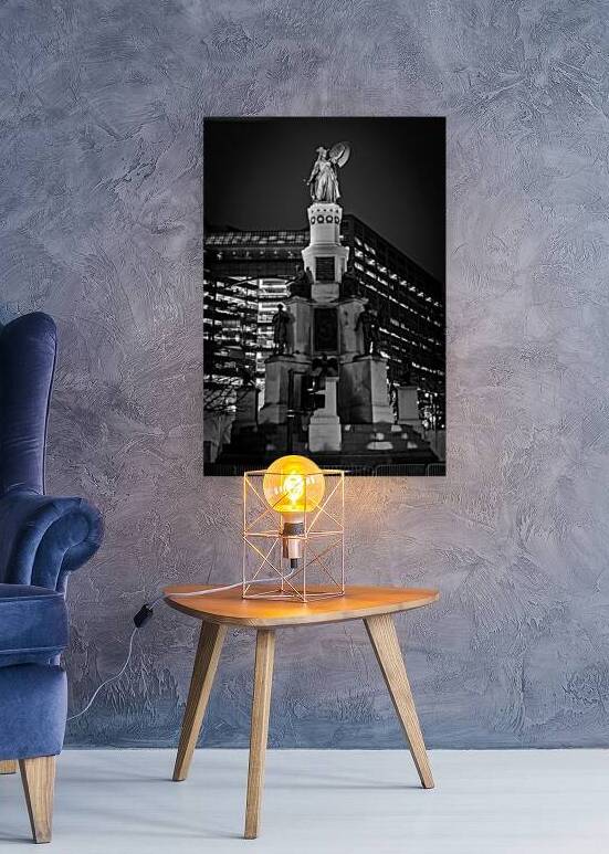 michigan soldiers sailors monument campus martius by Black And White
