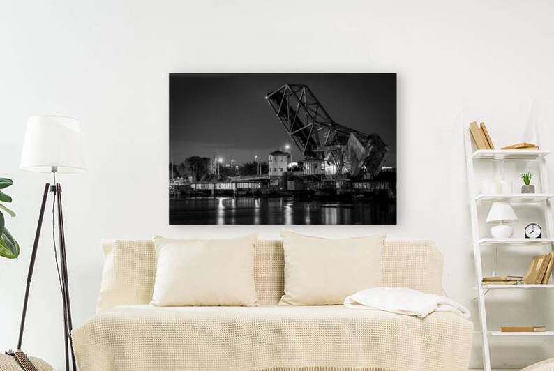 cass street train bridge  horizontal 1102 Cass 13 by Black And White