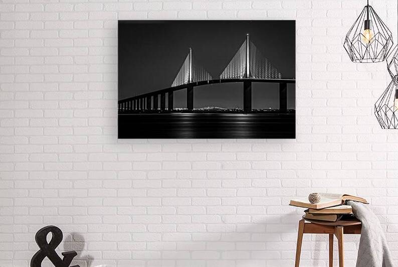 st pete sunshine skyway bridge tampa bay  horizon by Black And White