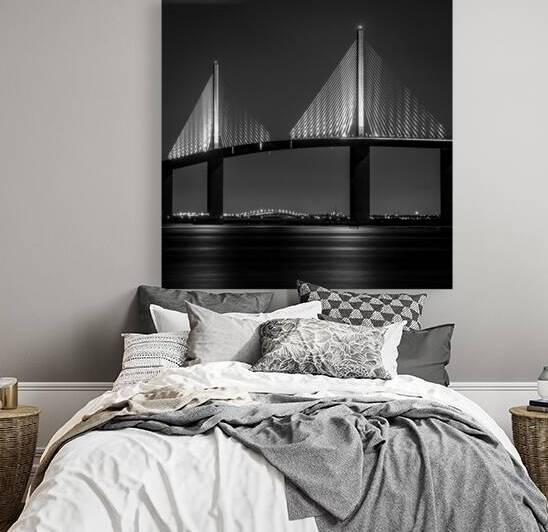 st pete sunshine skyway bridge tampa bay  square by Black And White