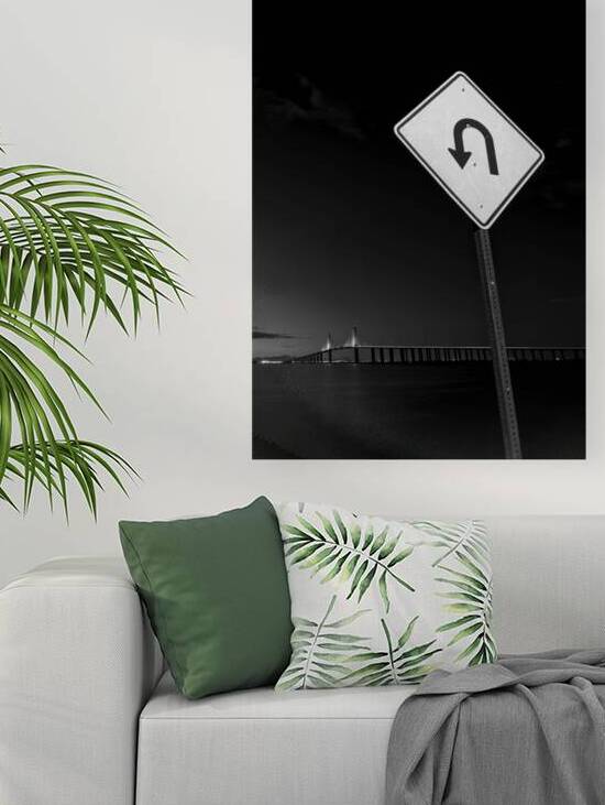 sunshine skyway fishing pier u turn  vertical 114 by Black And White