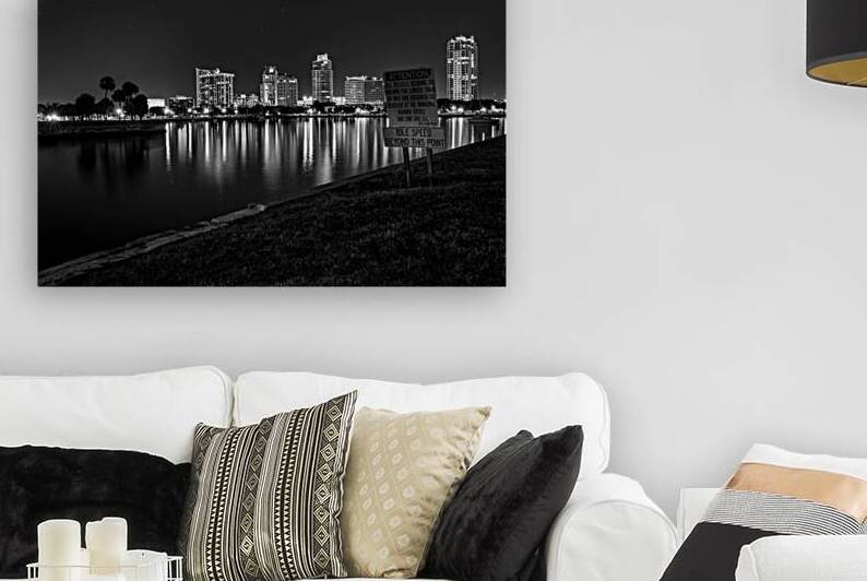 downtown st petersburg skyline at night  horizont by Black And White