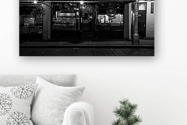 original starbucks at pike place market  horizont by Black And White