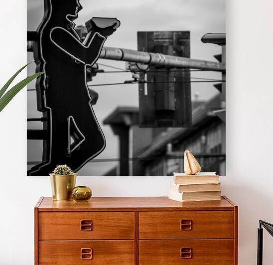 neon sign coffee drinker  square 2693 Mug 13k by Black And White