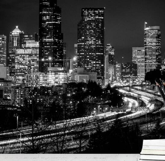 downtown seattle skyline rizal park  square 306 R by Black And White
