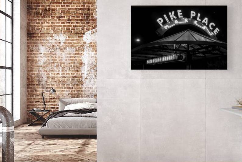 pike place market bus station  horizontal 2698 Pl by Black And White