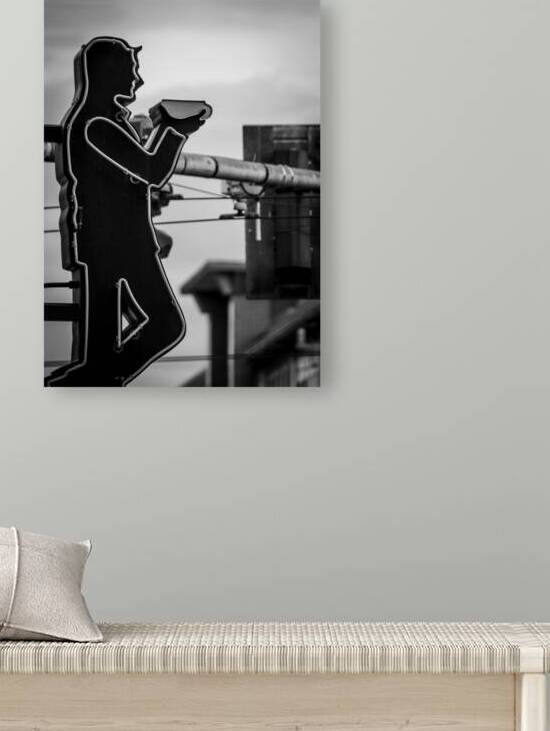 neon sign coffee drinker  vertical 2693 Mug 13k.j by Black And White