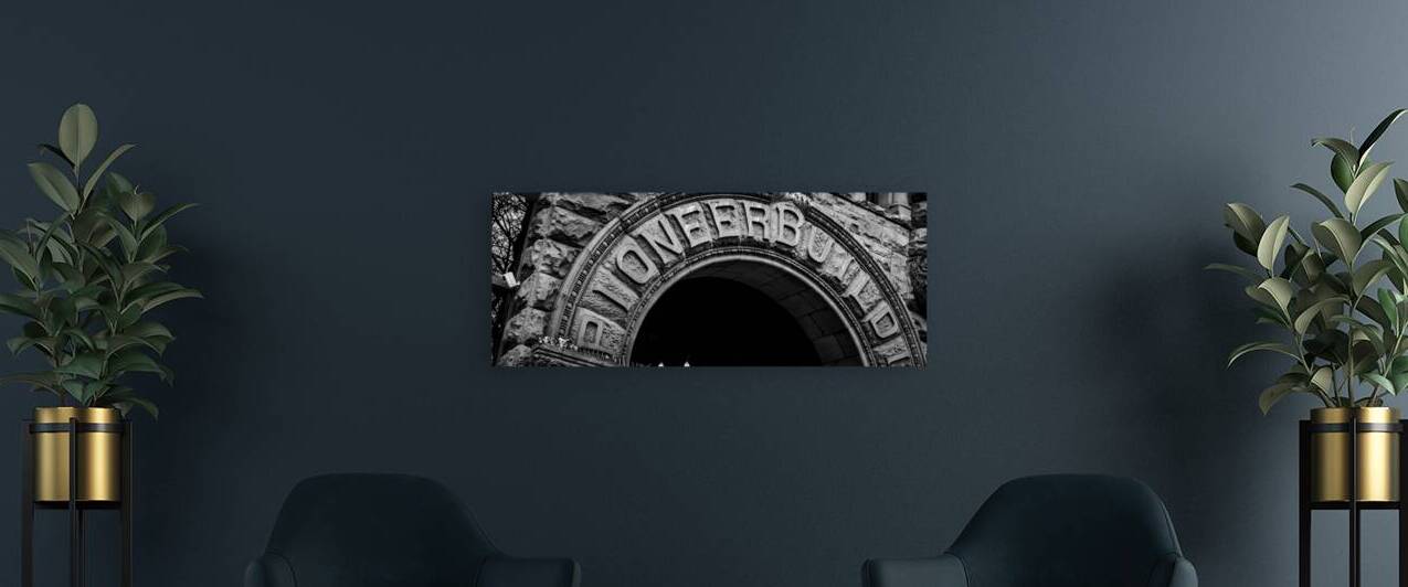pioneer building downtown seattle  panoramic 301 by Black And White