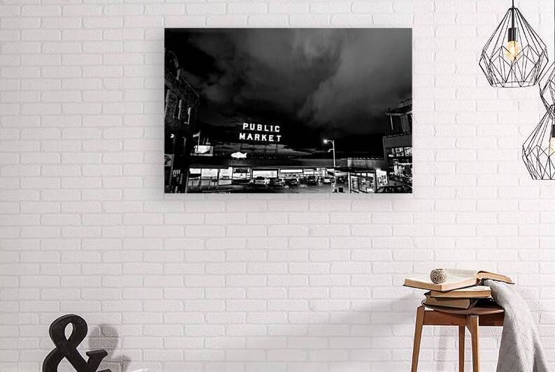 seattle public market sign  horizontal 293 Beeche by Black And White