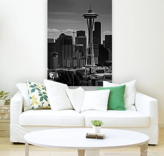 seattle skyline queen anne hill  vertical 2676 An by Black And White