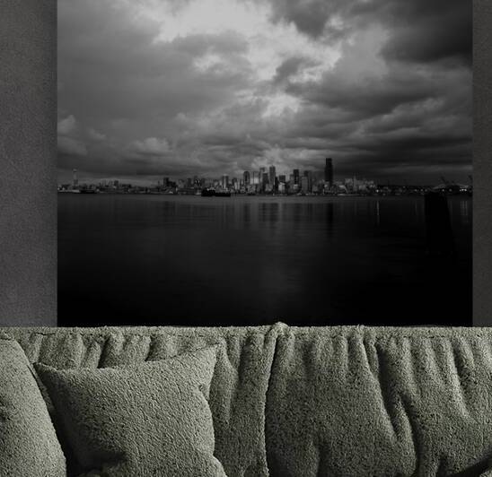 seattle skyline puget sound  square 304 Puget 13k by Black And White