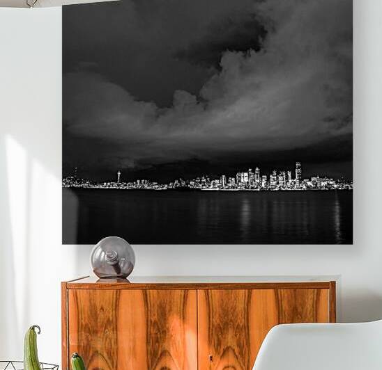 seattle skyline seacrest marina park  square 307 by Black And White