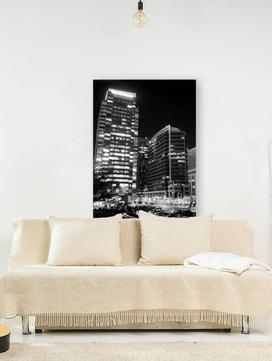 cityscape tower in downtown phoenix at night  ver by Black And White