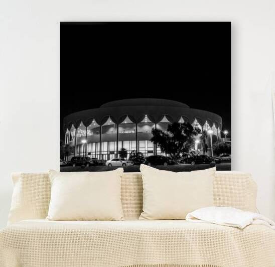 gammage center at night on asu tempe campus  squa by Black And White