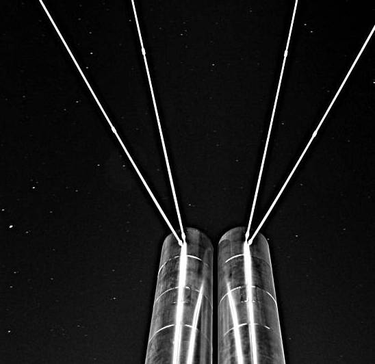 the soleri bridge at night scottsdale  square 241 by Black And White