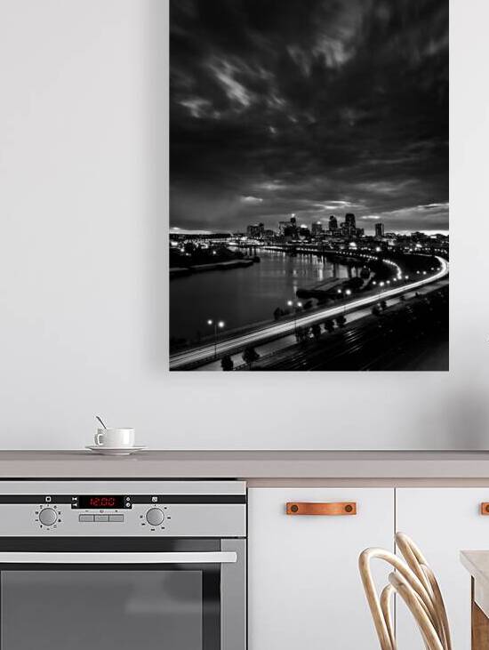 st paul minnestota city skyline at night  vertica by Black And White
