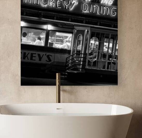 mickeys dining car at night  square 1731 Mickeys Reproduction
