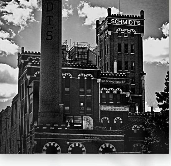 old schmidts brewery  square 1734 Schmidts 13k.jp by Black And White