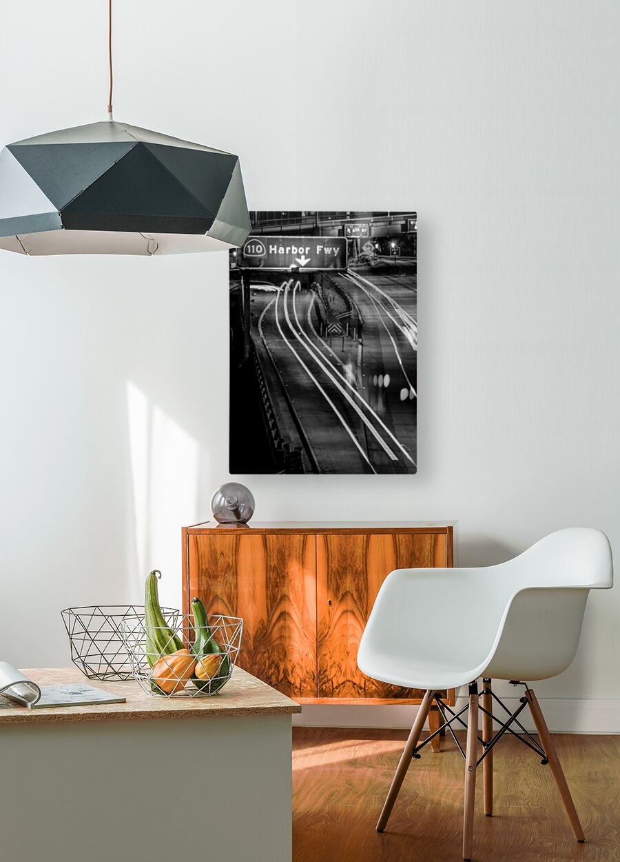 harbor freeway exit ramp sign in LA  vertical 216  HD Metal print with Floating Frame on Back