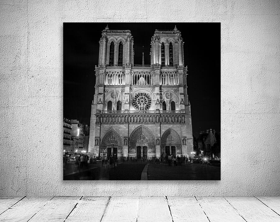 paris notre dame cathedral at night  square 3451 Wall Preview