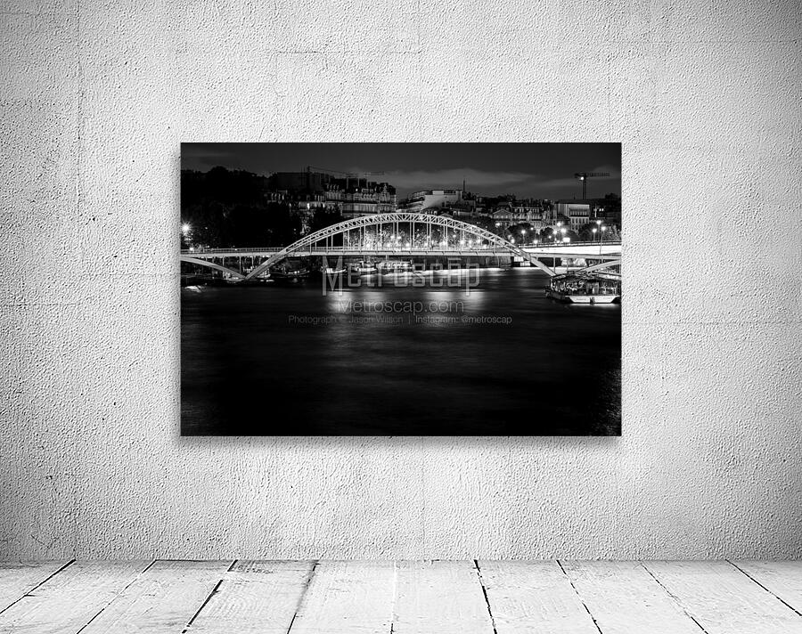 pedestrian bridge over river seine  horizontal 24 Wall Preview